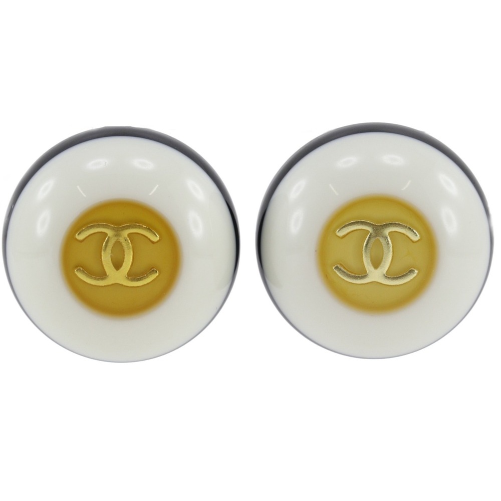 CHANEL Authentic Vintage Black Logo Earrings